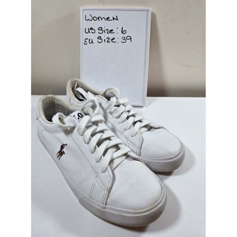 US Size 6 Unisex Polo Ralph Lauren Tennis Shoes Leather Classic